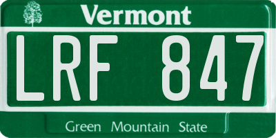 VT license plate LRF847
