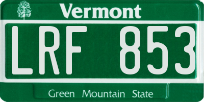 VT license plate LRF853