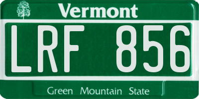 VT license plate LRF856