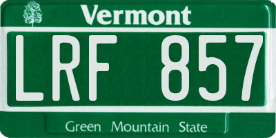 VT license plate LRF857