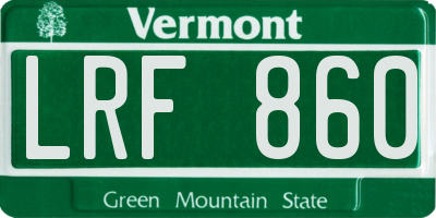 VT license plate LRF860