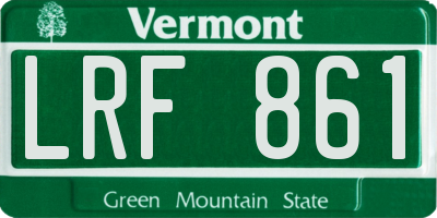 VT license plate LRF861