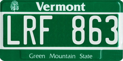 VT license plate LRF863