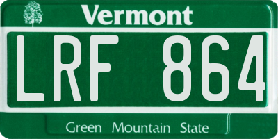 VT license plate LRF864