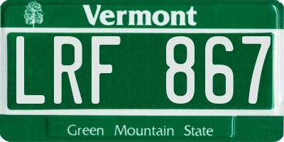 VT license plate LRF867