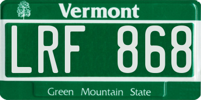 VT license plate LRF868