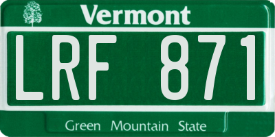 VT license plate LRF871