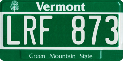 VT license plate LRF873