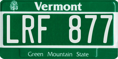 VT license plate LRF877