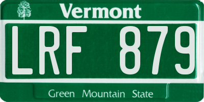 VT license plate LRF879