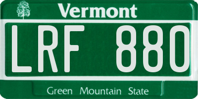 VT license plate LRF880