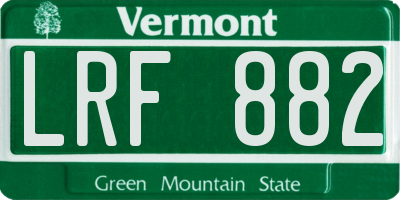 VT license plate LRF882