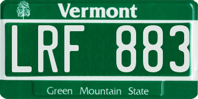 VT license plate LRF883