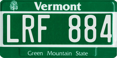 VT license plate LRF884