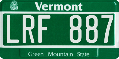 VT license plate LRF887