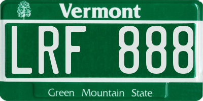 VT license plate LRF888