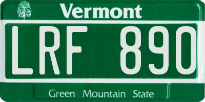 VT license plate LRF890