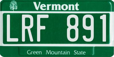 VT license plate LRF891