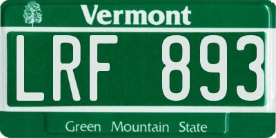 VT license plate LRF893