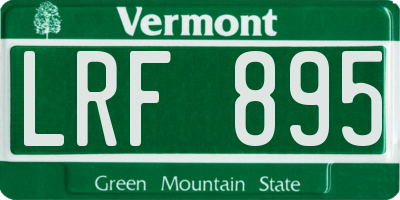 VT license plate LRF895