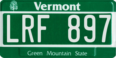 VT license plate LRF897