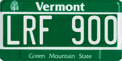VT license plate LRF900