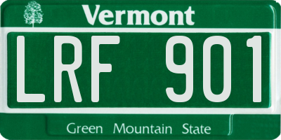 VT license plate LRF901