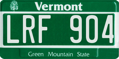 VT license plate LRF904