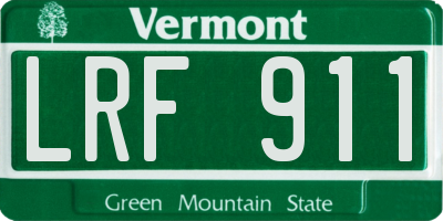 VT license plate LRF911
