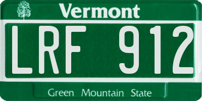 VT license plate LRF912