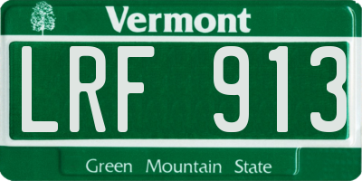 VT license plate LRF913