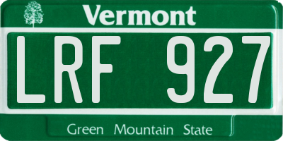VT license plate LRF927