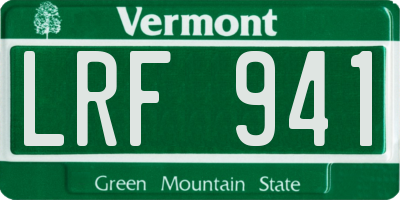 VT license plate LRF941