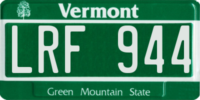 VT license plate LRF944