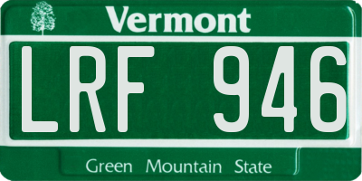 VT license plate LRF946