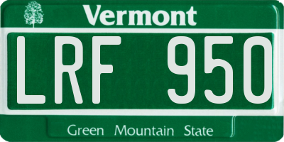 VT license plate LRF950