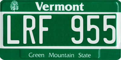 VT license plate LRF955