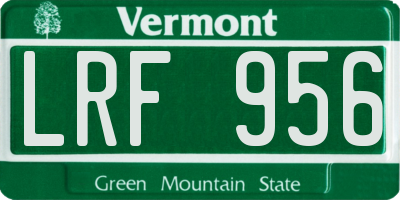 VT license plate LRF956