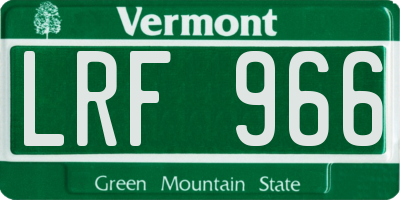 VT license plate LRF966