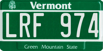 VT license plate LRF974