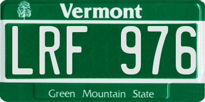 VT license plate LRF976