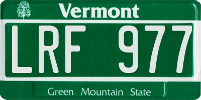VT license plate LRF977