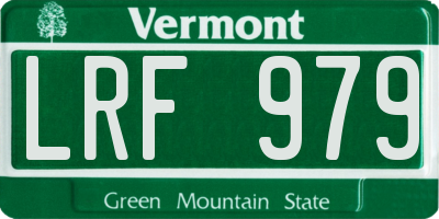 VT license plate LRF979