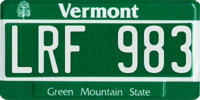VT license plate LRF983