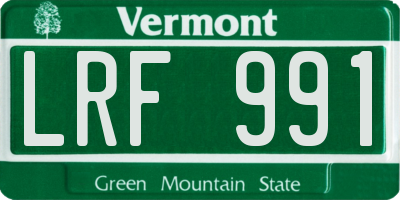 VT license plate LRF991