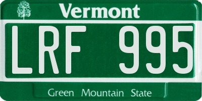 VT license plate LRF995