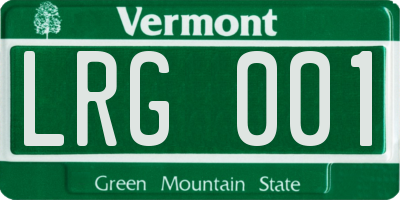 VT license plate LRG001