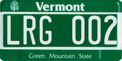 VT license plate LRG002