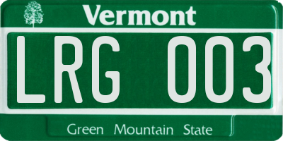 VT license plate LRG003