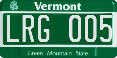 VT license plate LRG005
